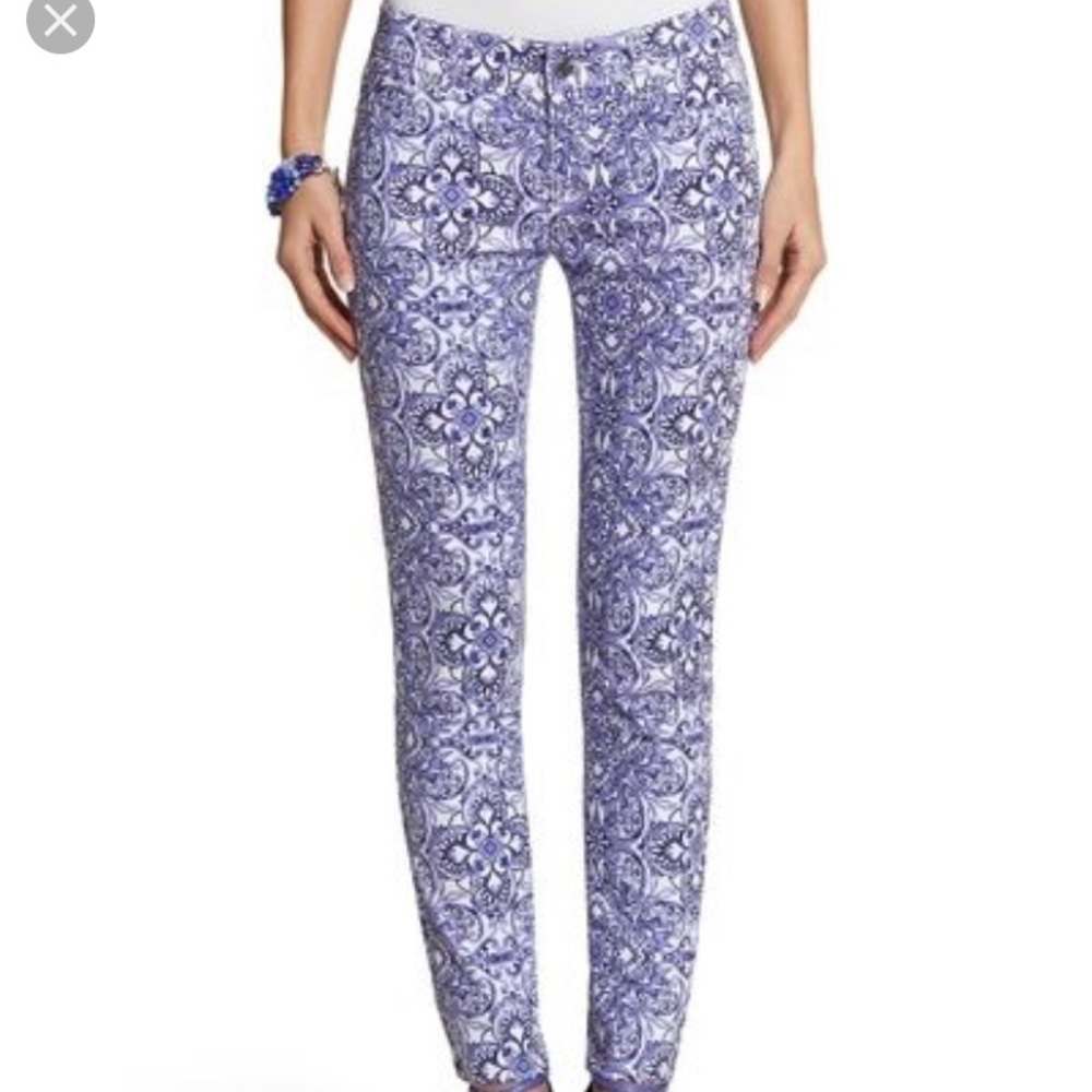 White House Black Market patterned pants 00R NWOT